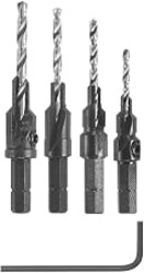 Bosch SP515 5-Piece Hex Shank Countersink Drill Bit Set #6#8#10#12 | Wood Cutting Accessory | Fast Change Interface | Hole Preparation Tool | Workshop Application | Size Selection Options