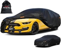 Kayme 7 Layers Waterproof Car Cover for Ford Mustang/Shelby 1964-2026 | Thick heavy‑weight composite fabric, all‑weather wind‑dust‑UV protection, inner cotton layer shields vehicle paint
