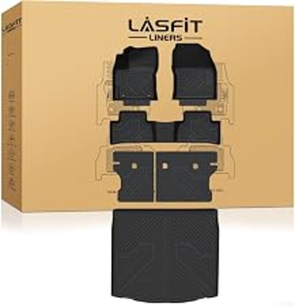 LASFIT Floor Mats for Toyota Corolla Cross Hybrid AWD 2022-2026 | Hybrid AWD Only, Not for Gas Model, 3D Custom Fit TPE All Weather Full Set Car Mats, Full Coverage, Secure-Fit, Easy to Wash