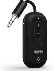 Twelve South AirFly Pro 2, Bluetooth Adapter, Pair 2 AirPods, Black Ice | Pair 2 AirPods or Wireless Headphones – 3.5mm AUX Bluetooth Transmitter and Receiver for Cars, Boats, Treadmills, TVs & More