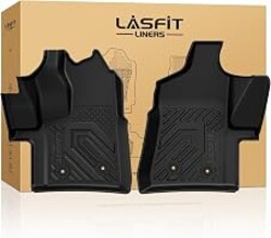 LASFIT Floor Mats for Ford Transit 2022-2026 Vinyl Floor with Posts Only | Ford Transit 150/250/350/350HD All Weather TPE Durable Protector Full Coverage Floor Liners for Transit-150 250 350 350HD