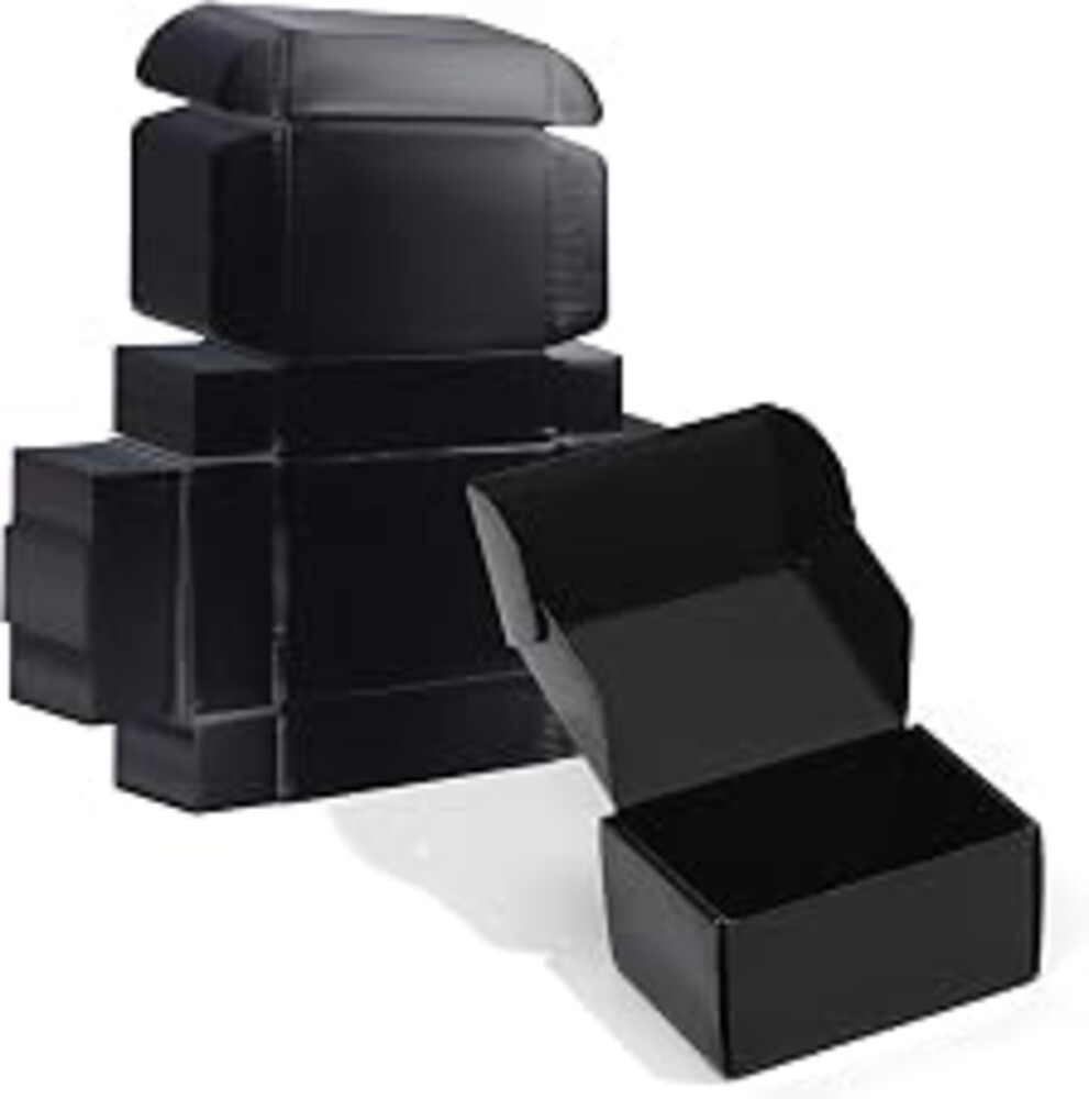 ZBEIVAN 6x4x3 Black Small Shipping Boxes, 20 Packs Corrugated Cardboard Mailer Boxes for Packaging Small Business Mailing Gifts Wrap Boxes with Lids