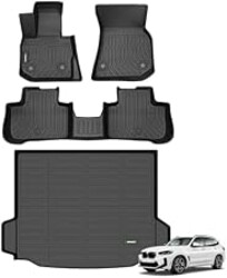 ANBINGO® Floor Mats & Cargo Liner for BMW X3 2018-2024 | sDrive30i/ xDrive30i / xDrive30e / M40i / M Base/M Competition, All Weather Waterproof Car Mat TPE Heavy Duty, Full Set-Black