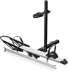 Young Hitch Mount Single Bike Rack with Ramp, 100 lbs Capacity | For Electric Bike, Bike Carrier for Truck, Trailer, RV, SUV