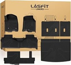 LASFIT Floor Mats for Chevy Suburban/GMC Yukon XL/Escalade ESV 2021-2026 | Only 8 Seats (Not for 7/9 Seats); Only GMC Yukon XL, Not Yukon/Only Escalade ESV, Not Escalade, Edge to Edge Coverage
