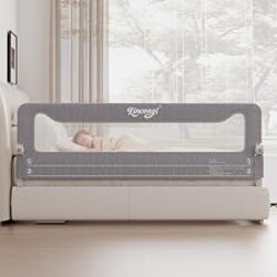 Kincongi Bed Rail for Toddlers, 71 Inch Swing Down Toddler Bed Rails | Wider U-Shape Base, Breathable Baby Bed Rail Guard for King, Queen, Full, Twin Bed Rail for Baby