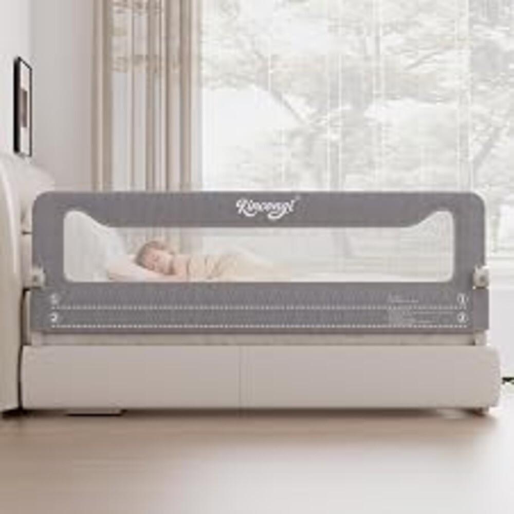 Kincongi Bed Rail for Toddlers, 71 Inch Swing Down Toddler Bed Rails | Wider U-Shape Base, Breathable Baby Bed Rail Guard for King, Queen, Full, Twin Bed Rail for Baby