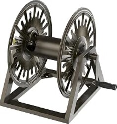 GOFORWILD Wall/Floor Mount Hose Reel, Holds 200-Feet of 5/8-Inch Hose | Decorative Hose Reel, Garden Heavy-Duty Water Hose Holder Winder Tidy Your Yard Farm Large Capacity
