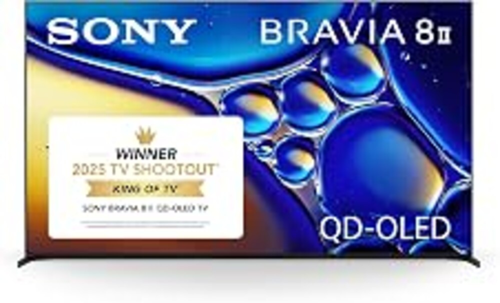 Sony 55 Inch BRAVIA 8 II QD OLED 4K HDR Smart Google TV (K-55XR80M2) | Sony’s brightest OLED with max color, XR Processor with AI Technology, Ultra Slim Design, 4K movie credits included