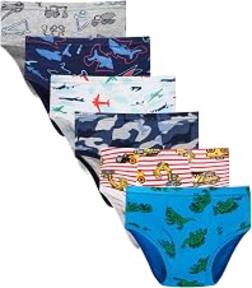 Boboking Little Boys Cotton Briefs Soft Dinosaur Truck Toddler Underwear | Double-layer Crotch Elastic Waistband Breathable Various Prints Multicolor‌