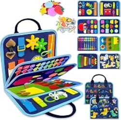 Exorany Busy Board Montessori Toys for Toddler Boy Birthday Gift Busy Book | Airplane Car Travel Toy, Learning Educational Toys, Activity Book, Toddler Activities, Sensory Toys, Fine Motor Skills