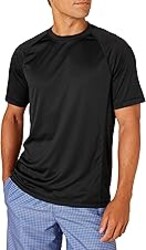 Amazon Essentials Men's Slim-Fit Short-Sleeve Quick-Dry UPF 50 Swim Tee, Breathable Stretchable Fabric, Raglan Seams