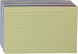 Amazon Basics Ruled Color Index Cards for Studying and Note-Taking, 5" x 8", 300 Count, Assorted Colors