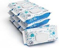 Amazon Brand - Mama Bear 99% Water Baby Wipes, Hypoallergenic, Fragrance Free,720 Count Total (10 Packs of 72 Wipes Each)