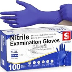Schneider Medical Nitrile Exam Gloves, Powder & Latex Free, Darkblue | Disposable for Medical Exams, Cooking, Food Prep, Cleaning, Home, Household Use