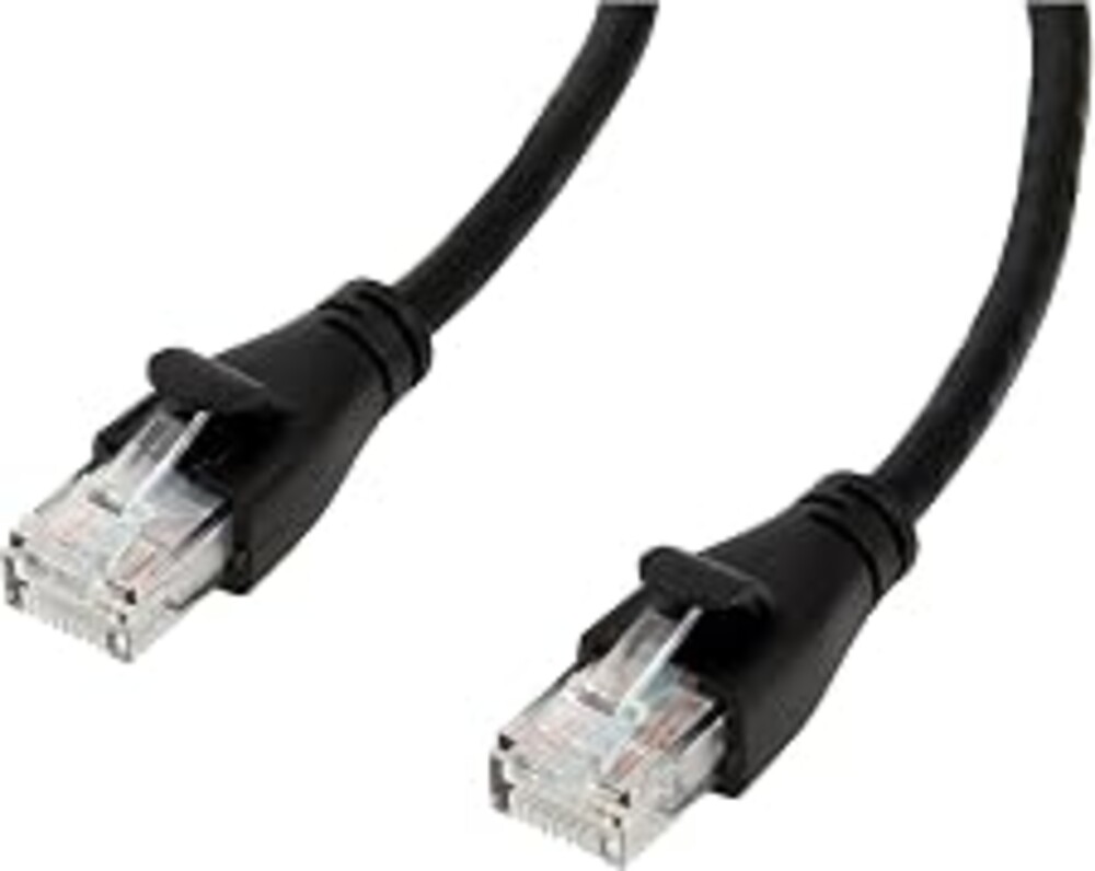 Amazon Basics RJ45 Cat-6 Ethernet Patch Internet Cable, 1Gbps Transfer Speed, Gold-Plated Connectors, 5 Foot, Black, 10-Pack