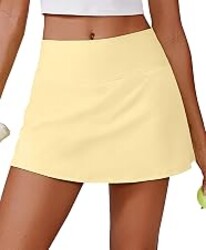 PINSPARK 14" Womens Tennis Skirt High Waisted Golf Skort with 2 Pockets | Built-in Shorts, A Line, Tummy Control, Stretchy, Casual, Mini, Workout, Pickleball, Running, Skort for Woman