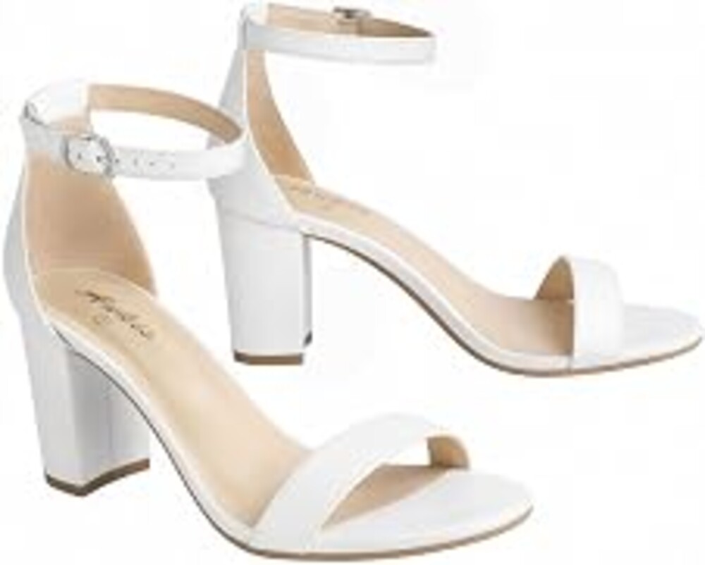 Ankis Heels for Women Open Toe Ankle Strap Chunky Heel Sandals 2.75 Inch | nude white gold black, adjustable ankle strap, Cushioned footbed, All-day comfort, for various occasions
