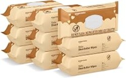 Amazon Basics Shea Butter Baby Wipes, Hypoallergenic, Scented, with Vitamin E and Aloe, 6.75 x 7.5 Inch, 810 Count (9 Packs of 90 Wipes Each)