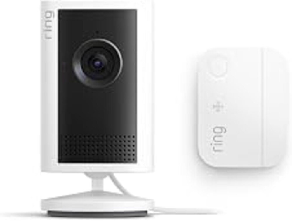 Ring Indoor Cam Plus, White with Window and Door Sensor (newest model)