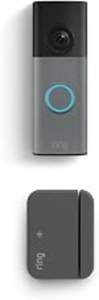 Ring Battery Doorbell (newest model), Speckled Gray with Outside Door Sensor, (newest model)