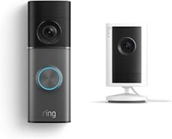 Ring Wired Doorbell Pro (Newest Model) with Indoor Cam Plus (Newest Model), White