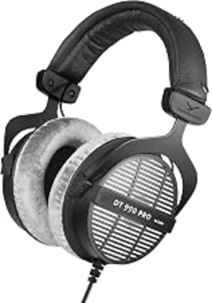 beyerdynamic DT 990 PRO Over-Ear Studio Monitor Headphones - Open-Back Stereo Construction, Wired (80 Ohm, Grey) (Renewed) | Open Back, Over Ear, Wired Professional Headphones, Mixing, Music Production, Editing, Audiophile, Gray Velour Ear Pads