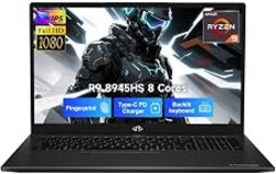 NIMO 17.3 Gaming-Laptop Ryzen 9 8945HS (Beat i9-13900H, Up to 5.2GHz) 16GB RAM, 1TB SSD, Radeon 780M, PD 100W Type-C AI-Enhanced for Copilot VR Ready, Backlit Keyboard, Fingerprint (Renewed)