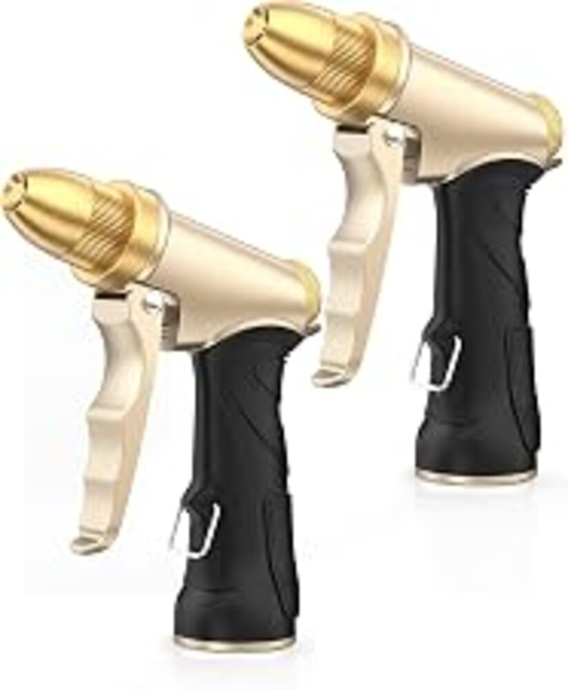 RAINPOINT Heavy Duty Metal Spray Nozzle for Garden Hose, High Pressure Garden Hose Nozzle with Adjustable Spray Patterns for Watering Plants, Car Washing, and Pet Showering (2 pcs)