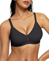 LetsJoli Jelly Bras for Women No Underwire Water Drop Wireless Supportive | Seamless T shirt Bra, Full Coverage Push Up, Comfortable Bralettes, Soft Breathable, Semi-fixed Cups