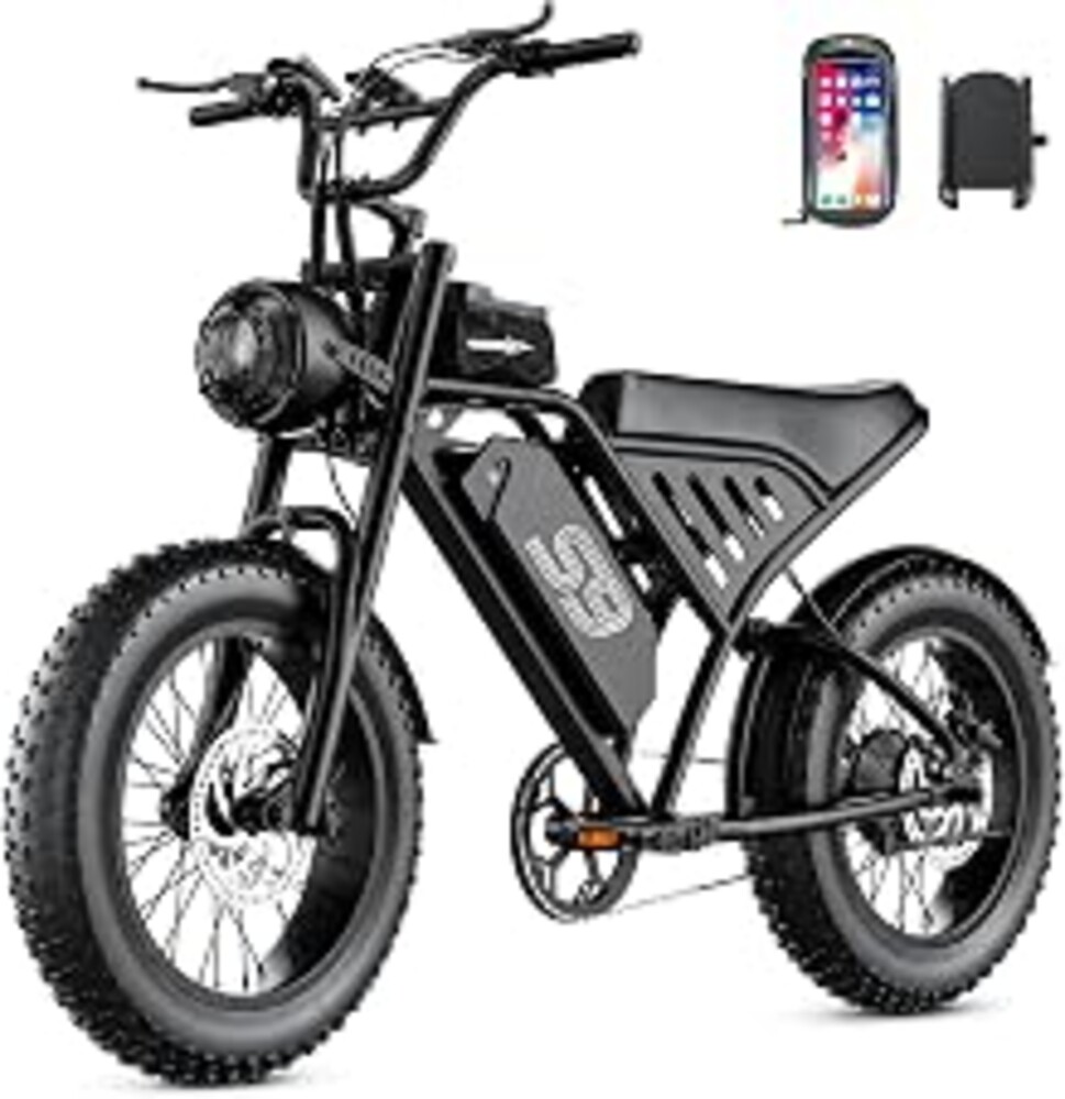 ASKGO S9 Electric Bike for Adults, 2500W Peak Electric Dirt Bike, 28MPH 65Miles E Bike with 48V 20AH Removable Battery, 16" Fat Tire All-Terrain Ebike with NFC Unlock & Cruise Control