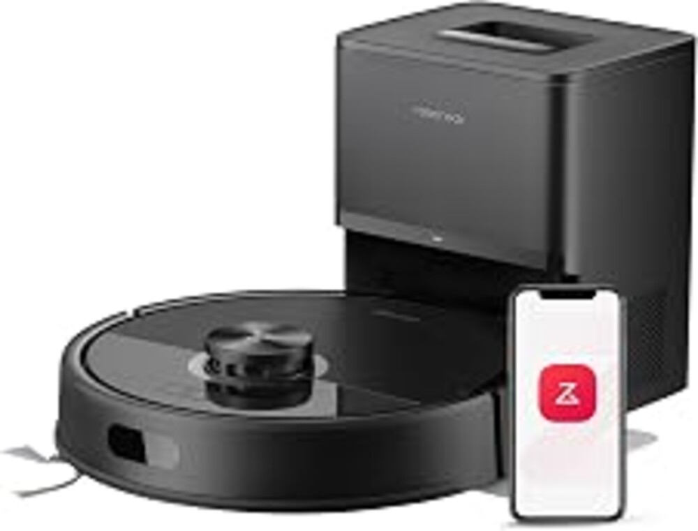 roborock Q7 M5+ Robot Vacuum and Mop, Up to 7-9 Weeks Self-Empty, 10000Pa | Upgraded from Q5 Max+, Dual Anti-Tangle System for Pet Hair & Carpet, PreciSense LiDAR Navigation, App Control, Black