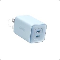 Anker Nano Phone Charger,47W Max 2-Port GaN Fast Charger USB C | Compact Foldable USB C Charger for iPhone 17/17 Pro Max/16 Series, Galaxy, Pixel, and MagSafe Compatible Accessories (Blue)