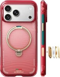 TORRAS World Cup Inspired, Official Portuguese Football Federation Limited Edition, Ostand Q3 Air for iPhone 17 Pro Case, 360 Magnetic Stand, Fit for MagSafe, Mil-Grade Drop Tested, Wave Passion