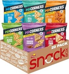 PopCorners Popped Corn Chips, 6 Flavor Variety Snack Pack, 1 Oz Bags, 20 Count, Gluten Free, No Artificial Colors, No Artificial Flavors, Box