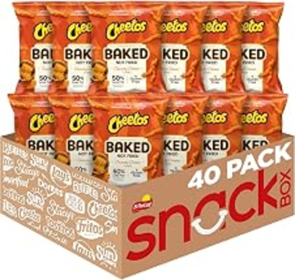 Frito-Lay Baked Cheetos Crunchy Cheese Snacks, 0.875 oz Bags, (40 Pack) | 50% Less Fat, Gluten Free, No Artificial Flavors, No Colors from Artificial Sources