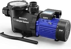 Aquastrong 2HP In/Above Ground Pool Pump, Single Speed, 220V, 8917GPH, High Flow, Powerful Self Primming Swimming Pool Pumps with Filter
