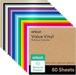 Cricut Value Permanent Vinyl-Rainbow Sampler (12in x 12in Sheets)