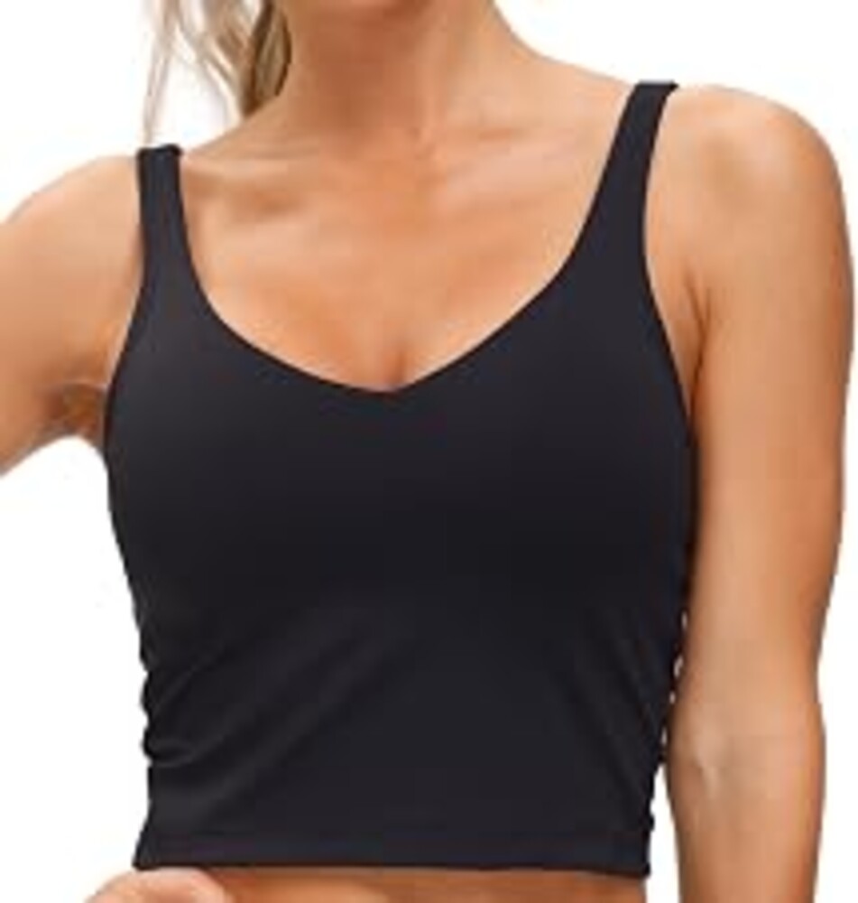 THE GYM PEOPLE Women’s Longline Sports Bra Wirefree Padded Medium Support Yoga Bras Gym Running Workout Tank Tops
