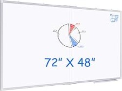Maxtek White Board Dry Erase 72x48, Large Magnetic Whiteboard Wall Mounted | 6'x4' Foldable Aluminum Presentation Wall-Mounted Marker Board with a Long Pen Tray for School, Classroom, Office, and Home