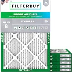Filterbuy 21.5x23.5x1 Air Filter MERV 8 Dust & Allergy Defense (6-Pack) | Electrostatic Pleated HVAC AC Furnace Filters Replacement for Bryant & Carrier (Actual Size: 21.50 x 23.50 x 0.75)