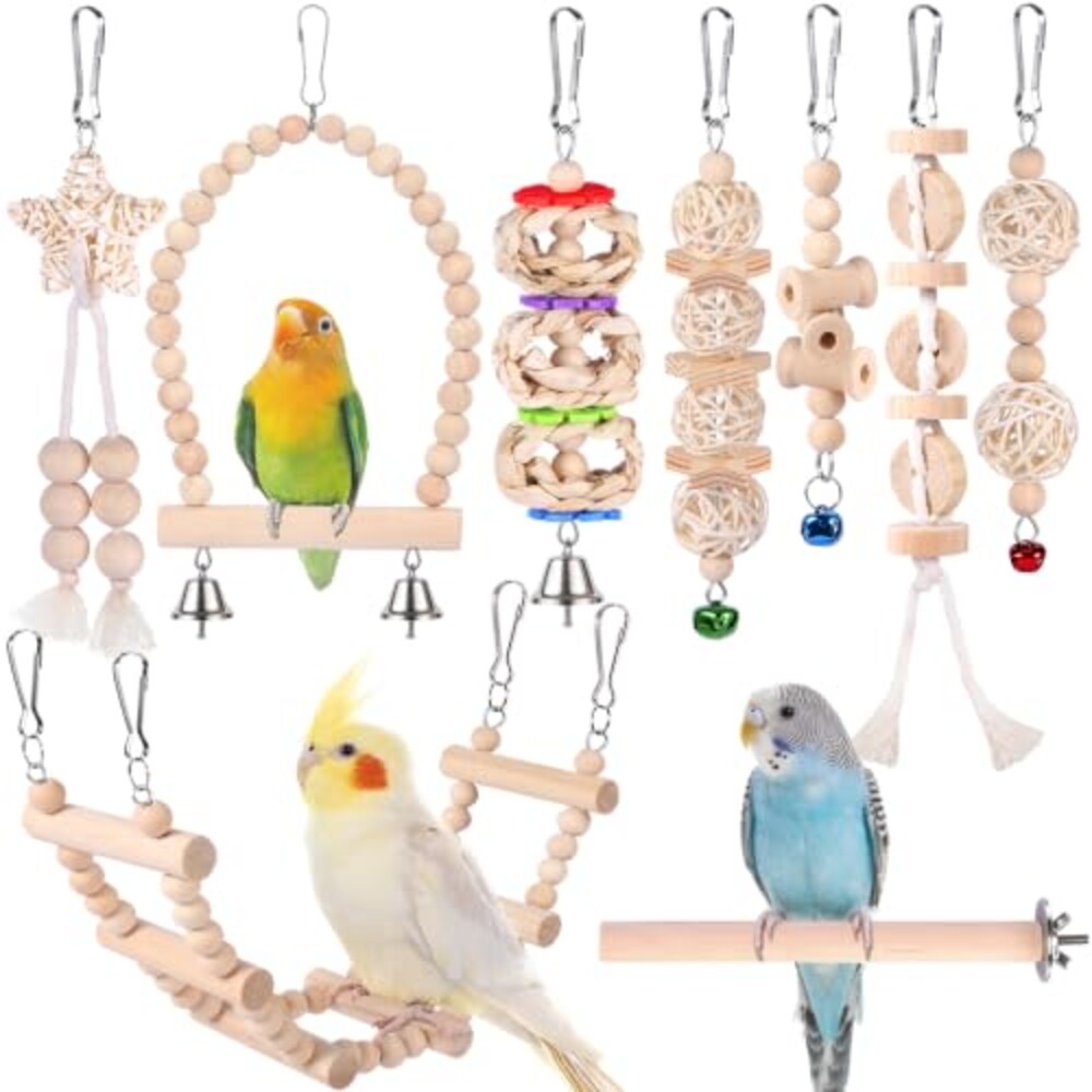 Bird Toys for Parakeets 9Pcs, Parrots To