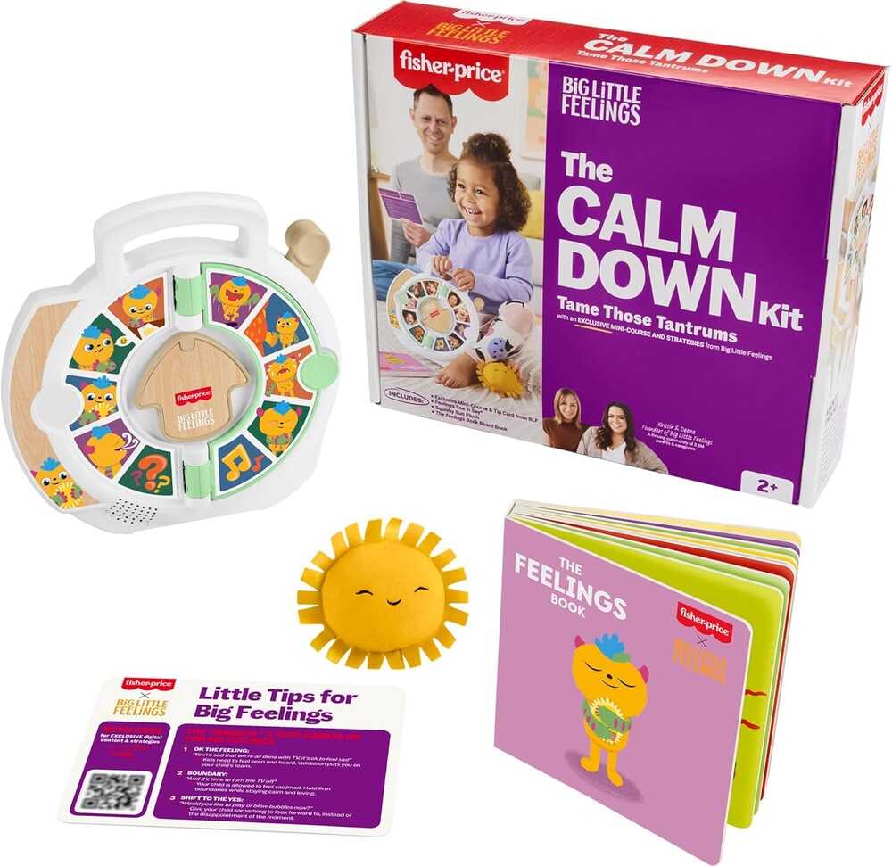 Fisher-Price Toddler Toys Big Little Feelings Calm Down Kit, 4-Piece Set of Activities & Parenting Tips for Social Emotional Development Kids Ages 2+ Years