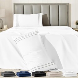 Baskbed Queen Size 4 Piece Sheet Set wit