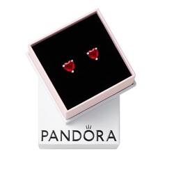 PANDORA Red Heart Stud Earrings - Gift f