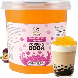 Soeos Passion Fruit Popping Boba, 6.6lbs