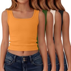 Halfchet 4 Pack Girls Tank Tops Cropped