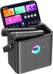 Ikarao Karaoke Machine for Adults, with Lyrics Display Screen, WiFi for YouTube & Karaoke Apps, HDMI to TV, 2 Wireless Microphones, Portable Autotune EQ Karaoke Speaker for Family Home Party Camping