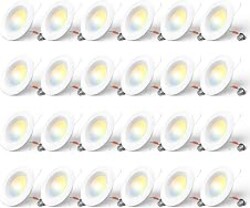 Amico 24 Pack 5/6 inch LED Recessed Lighting, Retrofit Can Lights, White | Baffle Trim, Dimmable, 12.5W=100W, 950LM, 5CCT-2700K/3000K/4000K/5000K/6000K Select, Easy Install, IC & Damp Rated, ETL & FCC