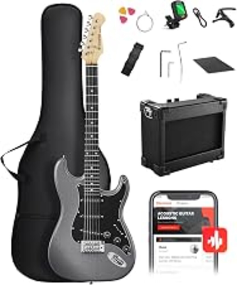 DONNER DST-80 Electric Guitar 39” Beginner Electric Guitar Kit with Amp, Classic SSS Pickup Complete with Gig Bag, Tuner, Capo, Strap, Picks, and Free Online Lessons